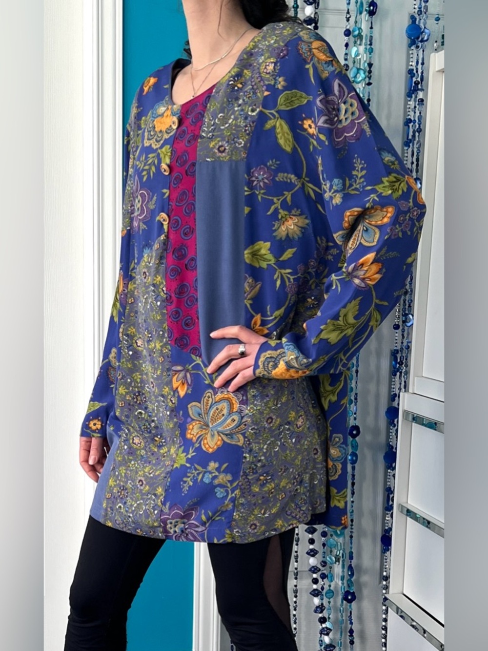 Oversized Patchwork Tunic • Multicoloured Floral Paisley • Vintage Carole Little